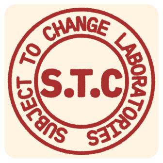 Subject to Change Laboratories stamp