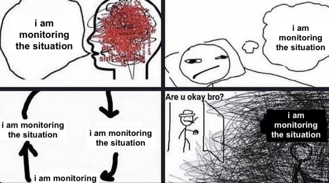 The recursive "i am monitoring the situation" meme