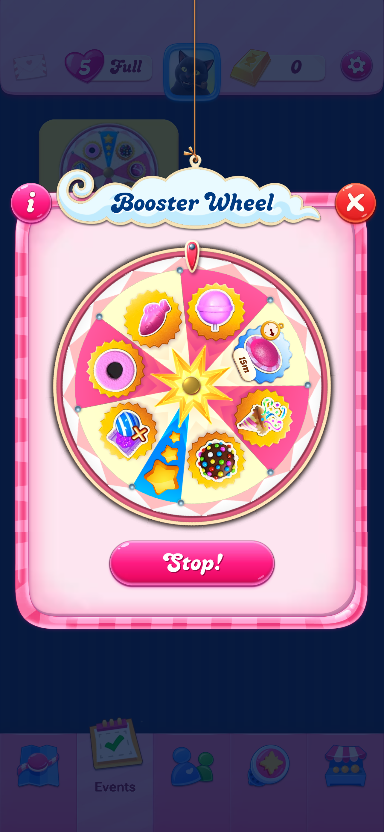 The Candy Crush Booster Wheel — a spinning prize wheel.