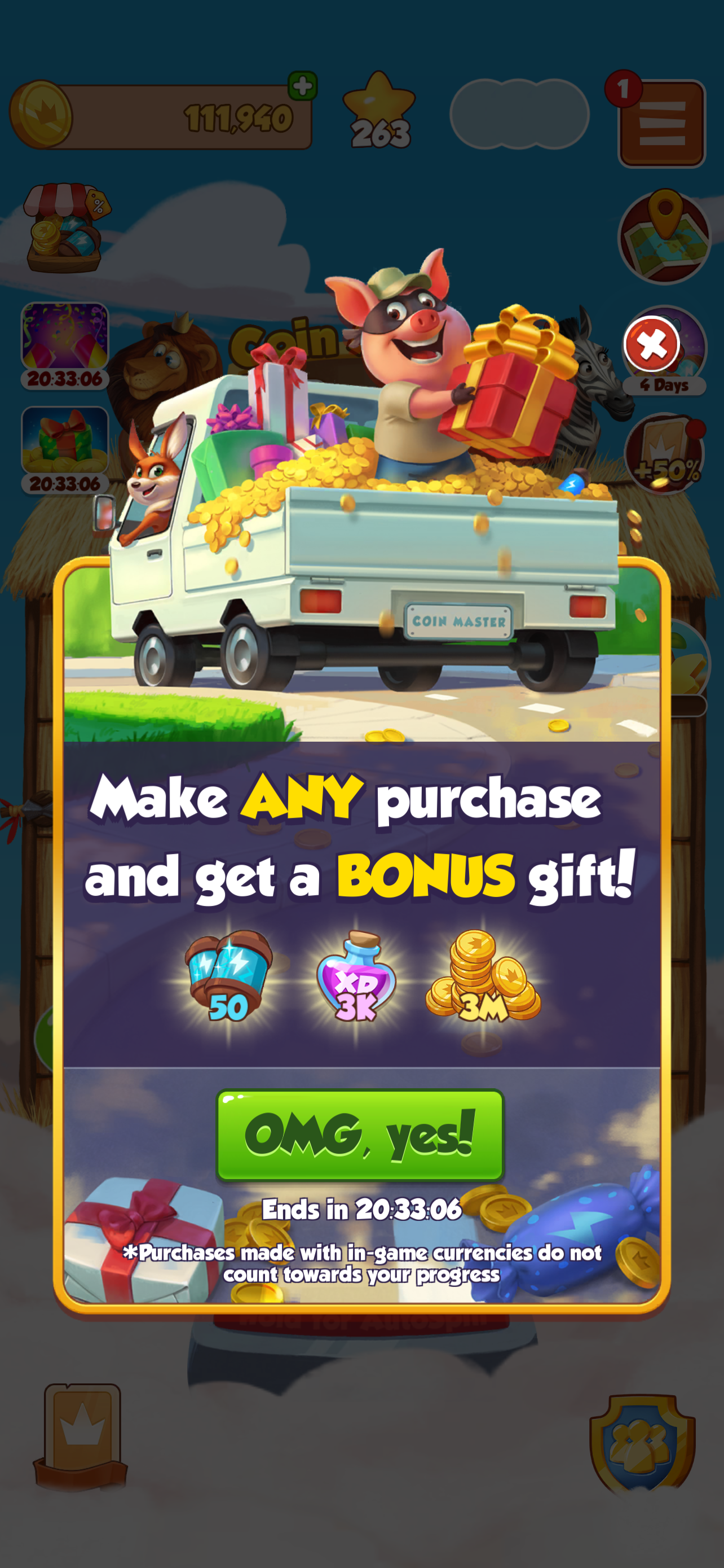 A Coin Master limited-time offer.