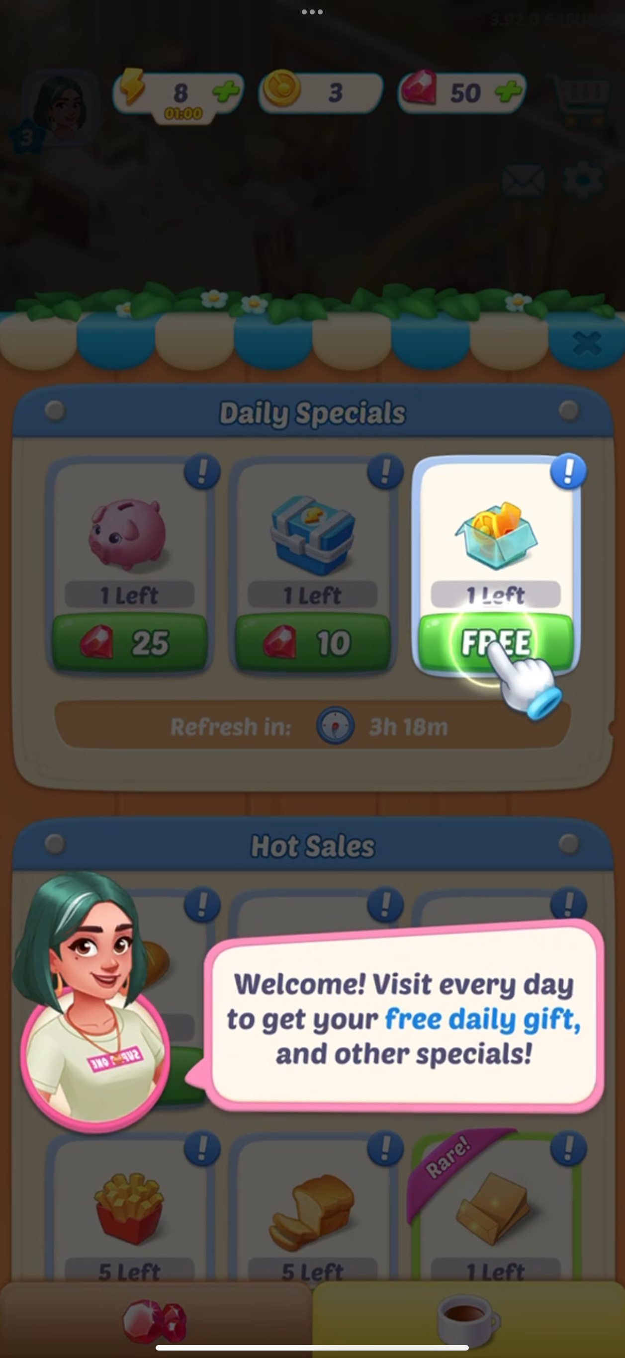 A Gossip Harbor daily-reward calendar.